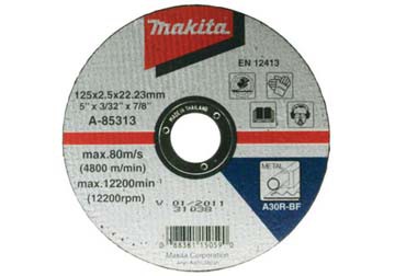 Đá cắt kim loại 125mm Makita A-85313, kích thước 125x2.5x22.23mm 